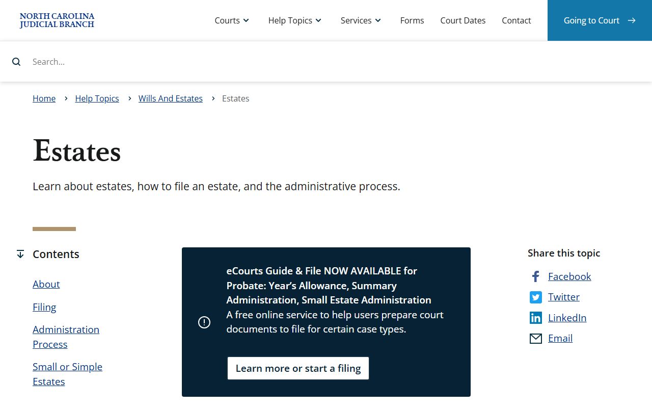 Mitchell County probate records North Carolina estates process