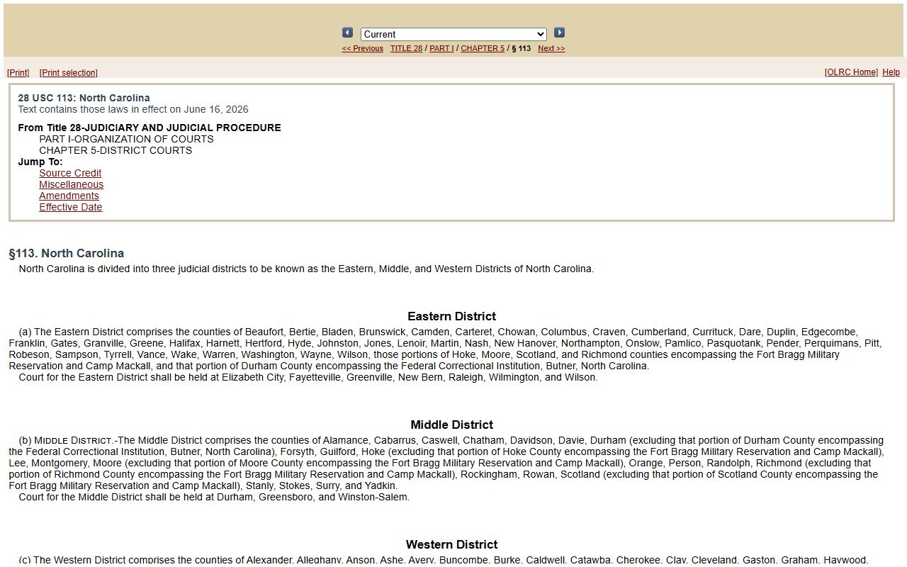 Mitchell County warrant records federal judicial district statute source
